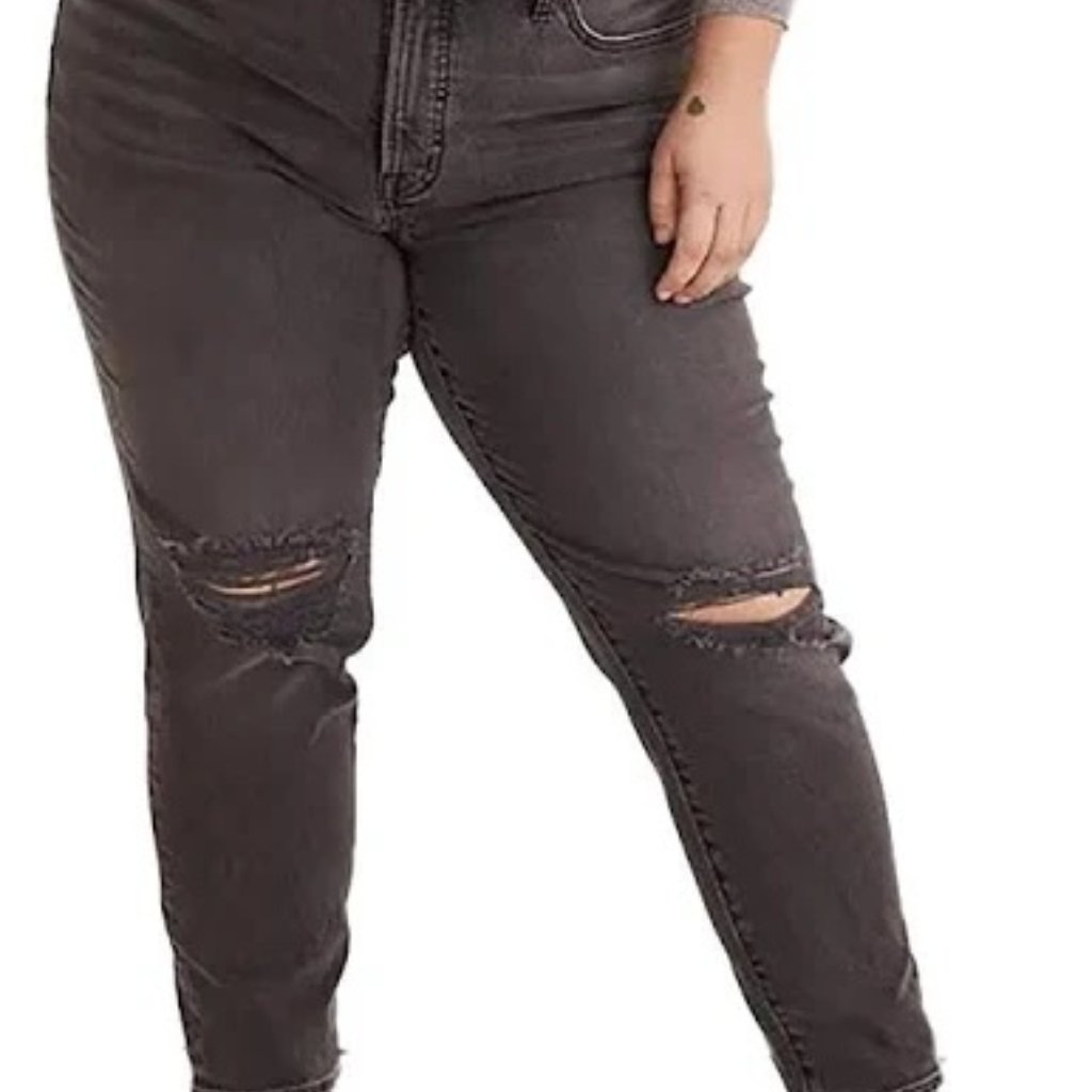 Madewell Jeans Women 18w Perfect Vintage Jean Distressed Grey Wash